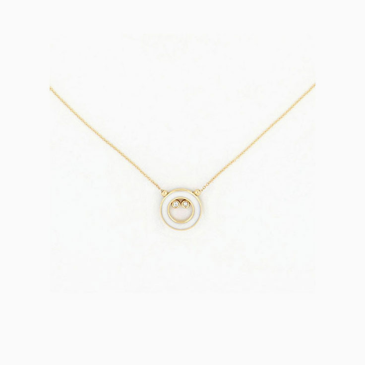 White Kogolong Diamond Circle Necklace