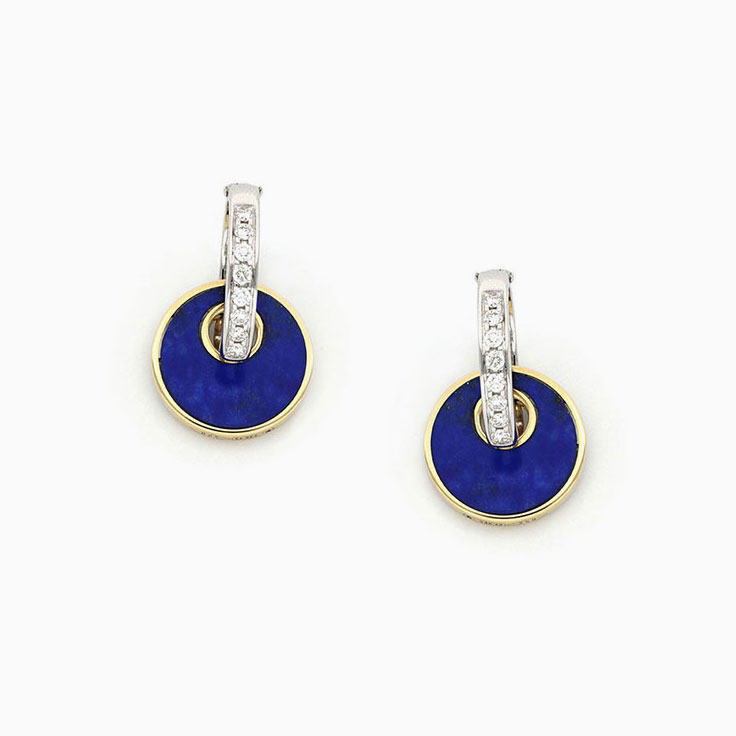 Blue Gemstone And Diamond Drop Earrings