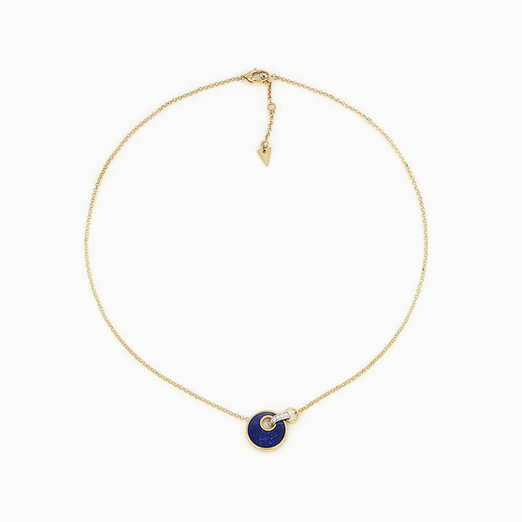 Blue Lapis Lazuli Necklace With Diamonds