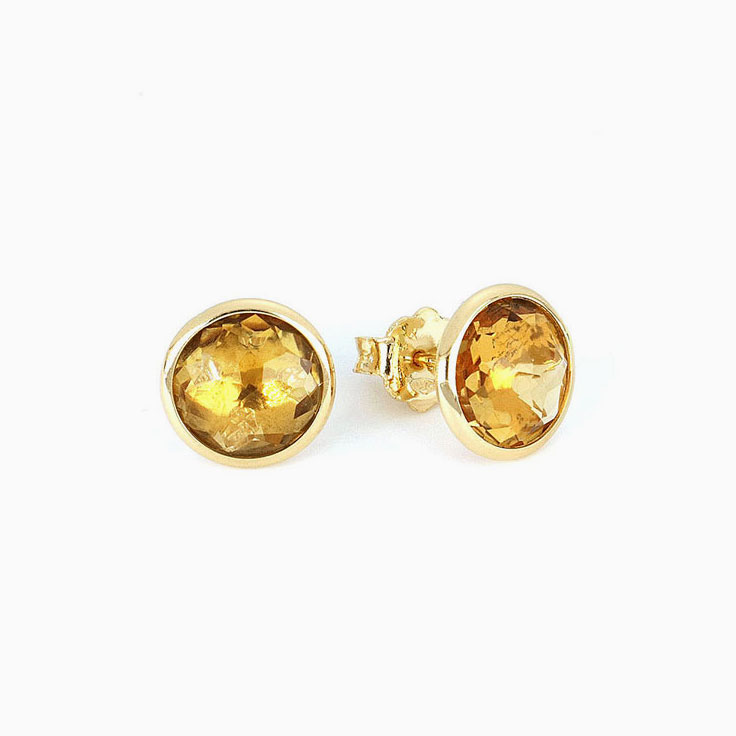 Yellow Citrine Studs