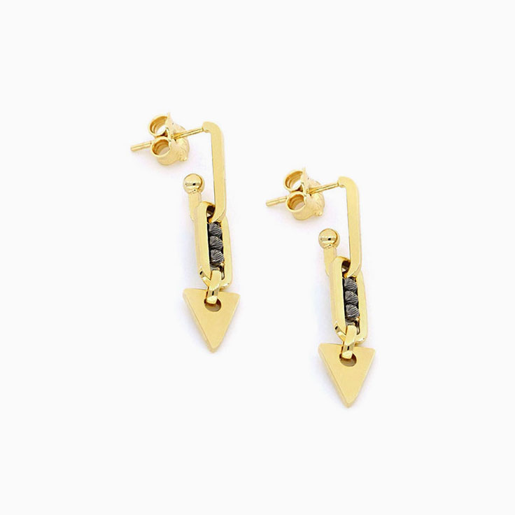 Black Gold Shaft Earrings
