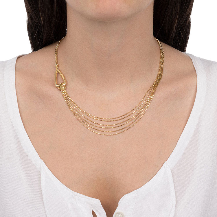 Gold Triangular Chain Necklace