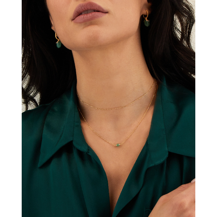 Green Aventurine Boule Long Necklace