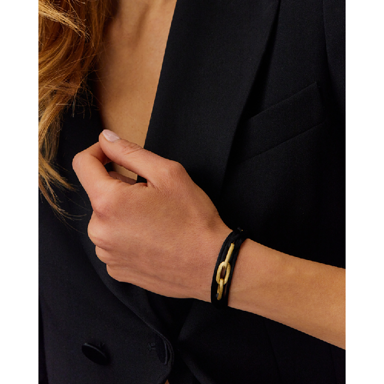 Black Cord Gold Bracelet