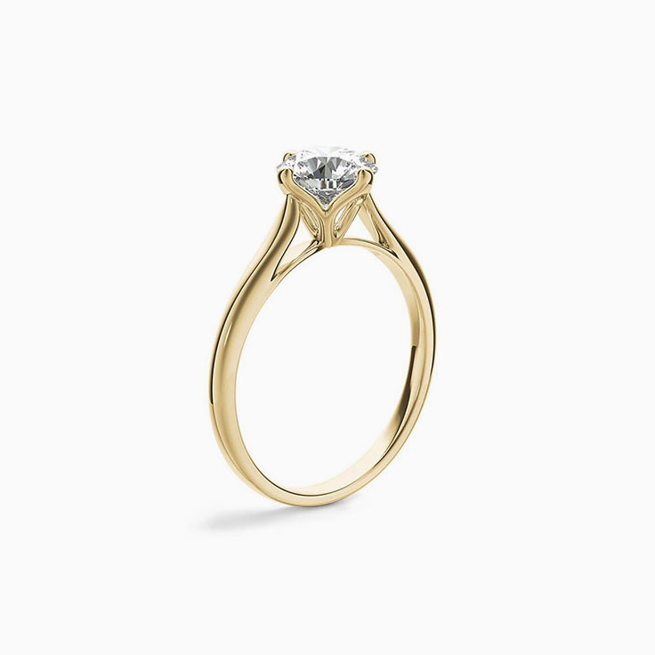 Four Claw Solitaire Engagement Gold Ring