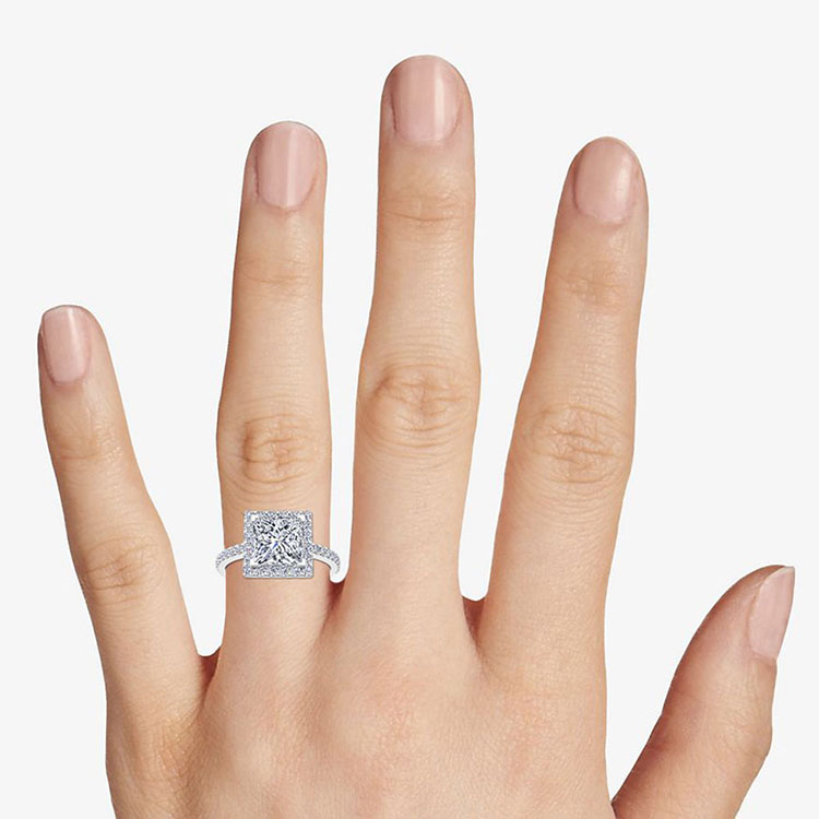 Classic Princess Cut Diamond Engagement  Ring