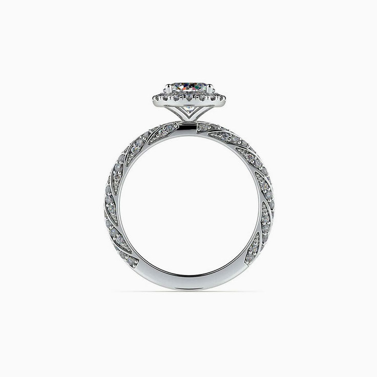 Round Brilliant Diamond Engagement Twisted Rope Ring