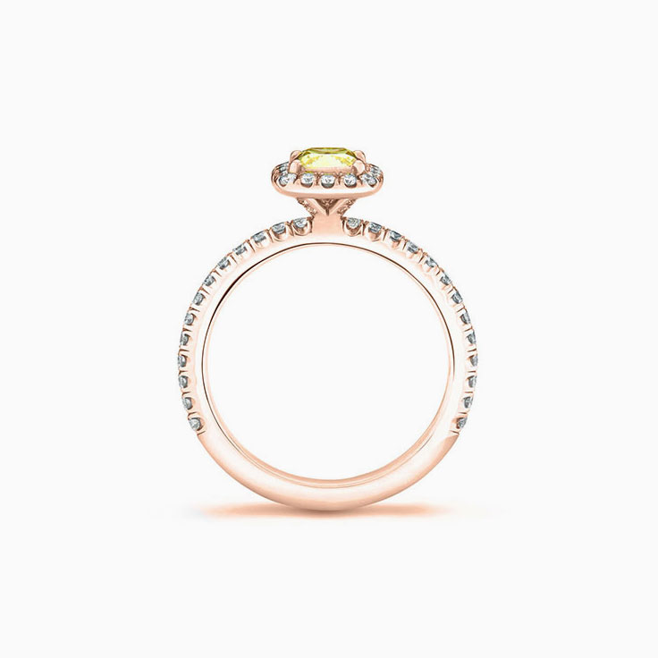 Classic Cushion Cut Yellow Diamond Engagement Ring