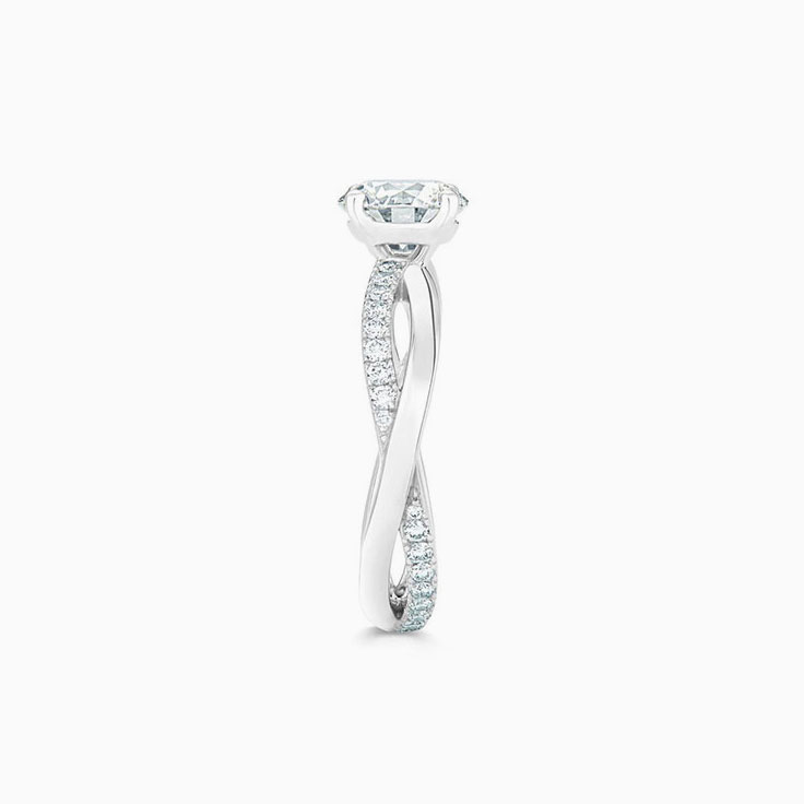 Infinity Round Brilliant Diamond Engagement Ring