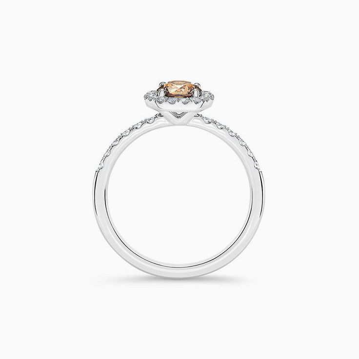 Morganite and diamond engagement ring