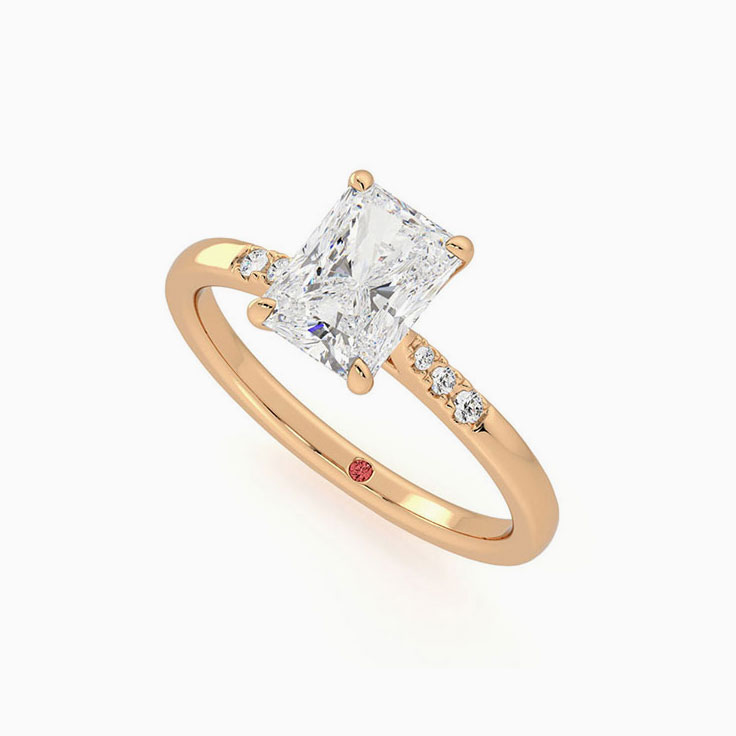 Brilliant Radiant Cut Diamond Engagement Band