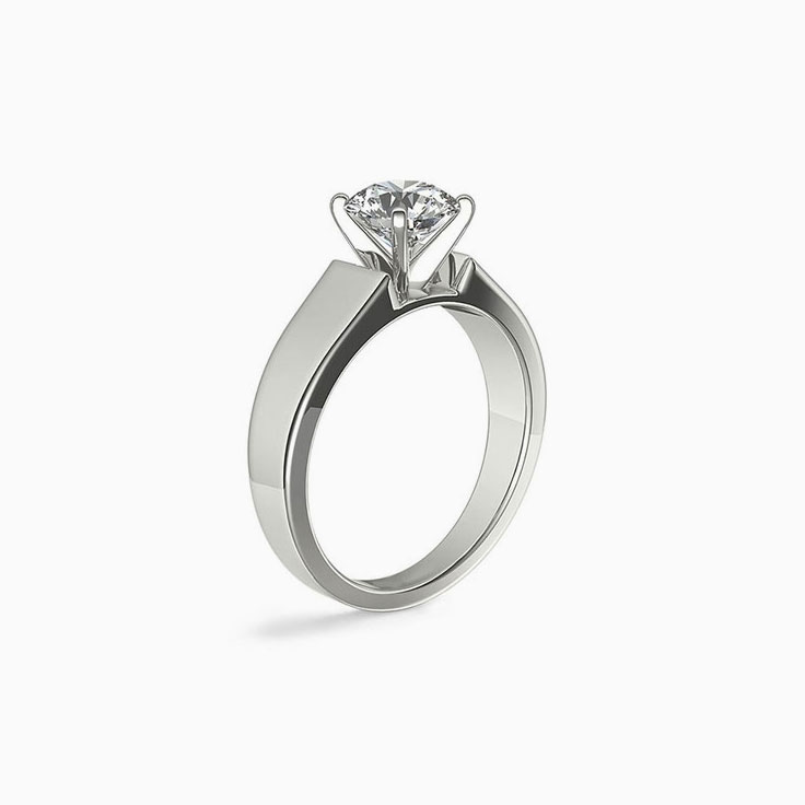 Radiant Cut Diamond Engagement Wide Ring