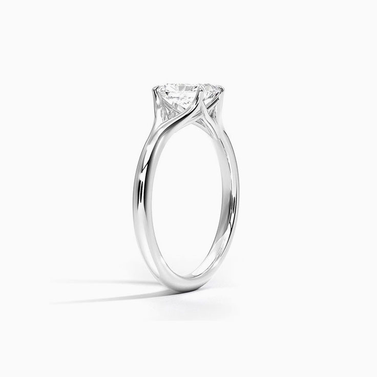 Sleek Radiant Cut Diamond Engagement Band