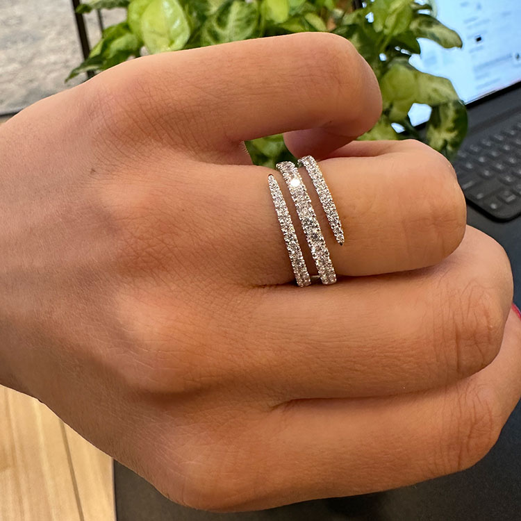 Wrap around diamond ring