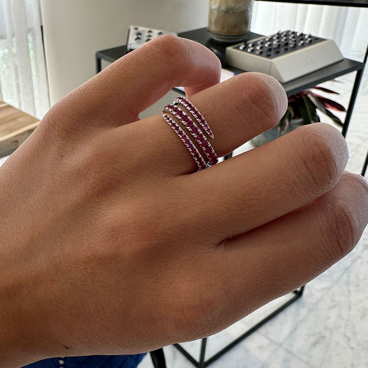 Three band ruby ring