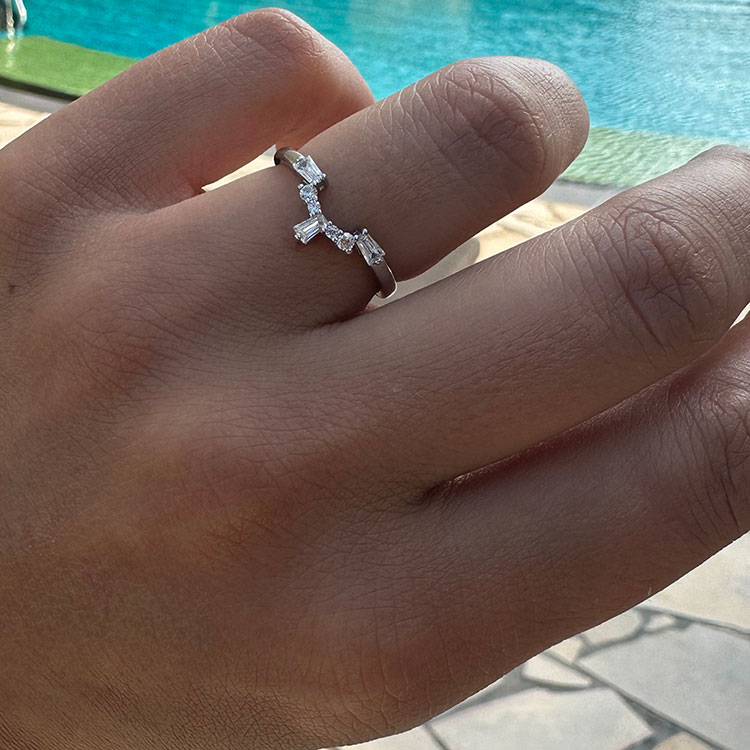 Baguette And Round Tiara Ring