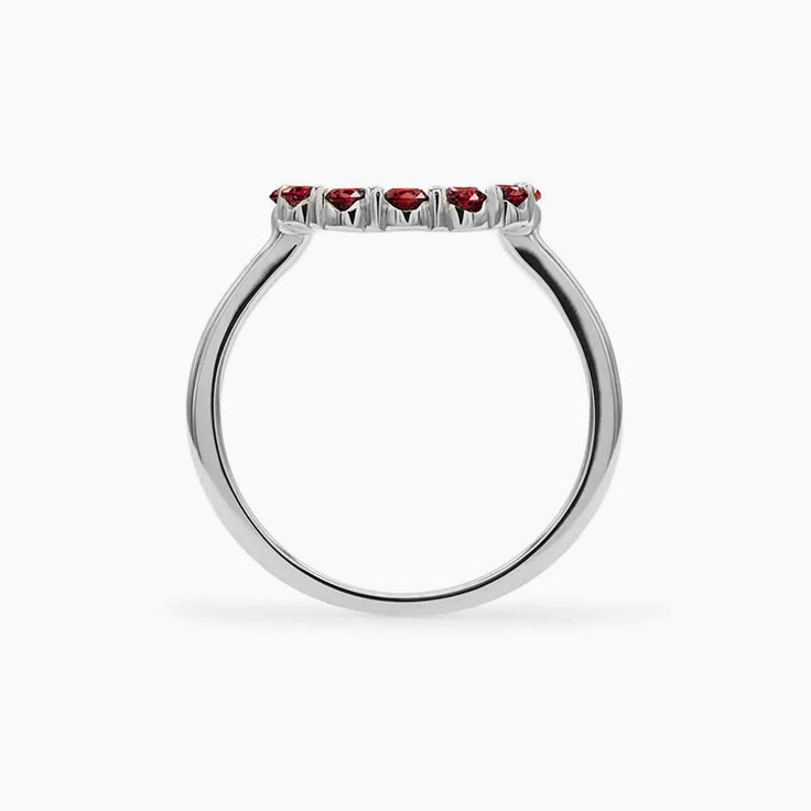 Open Circle Garnet Ring