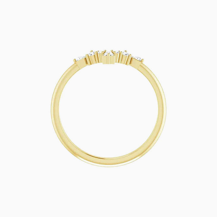 Baguette And Round Tiara Lab Diamond Ring
