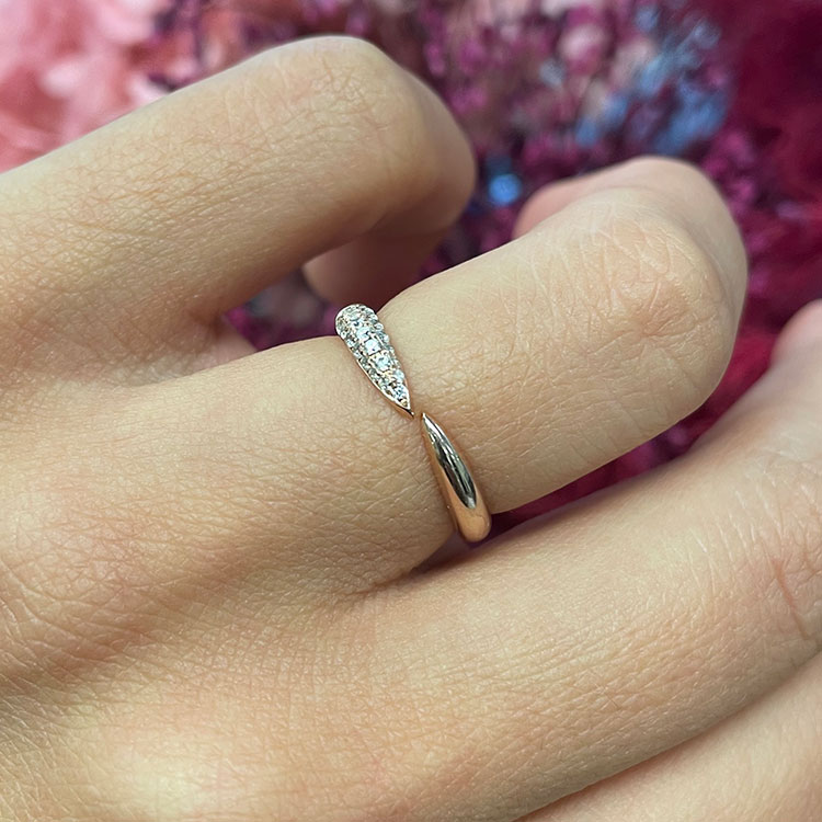 Pave set lab diamond ring