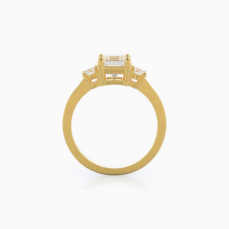 Three Stone Lab Diamond Engagement Ring