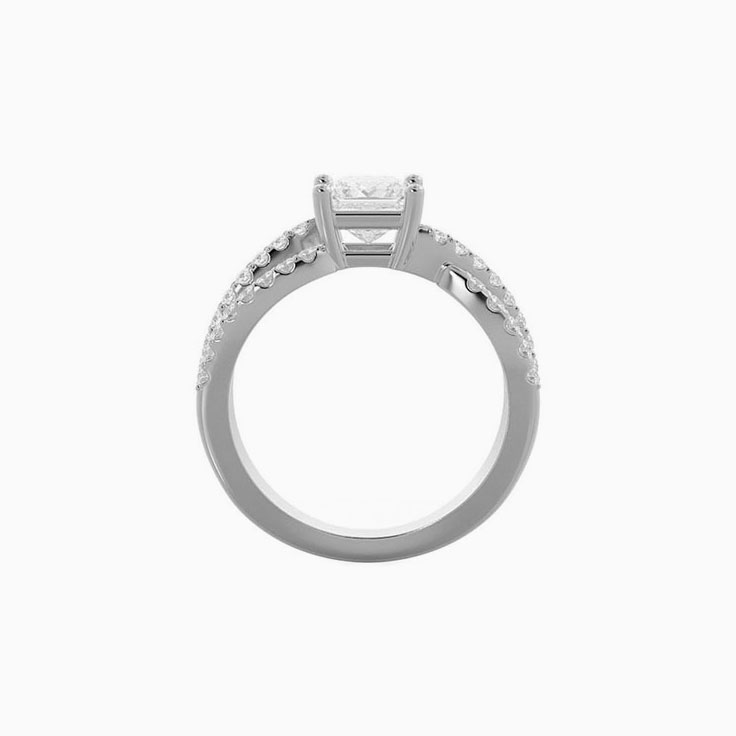Twisted Shank Lab Diamond Engagement Ring