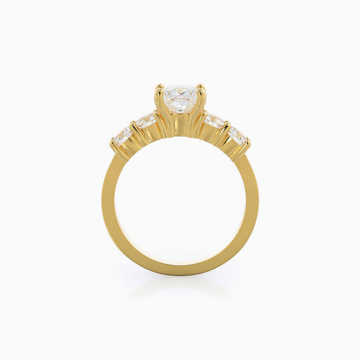 Lab Diamond Five Stone Engagement Ring
