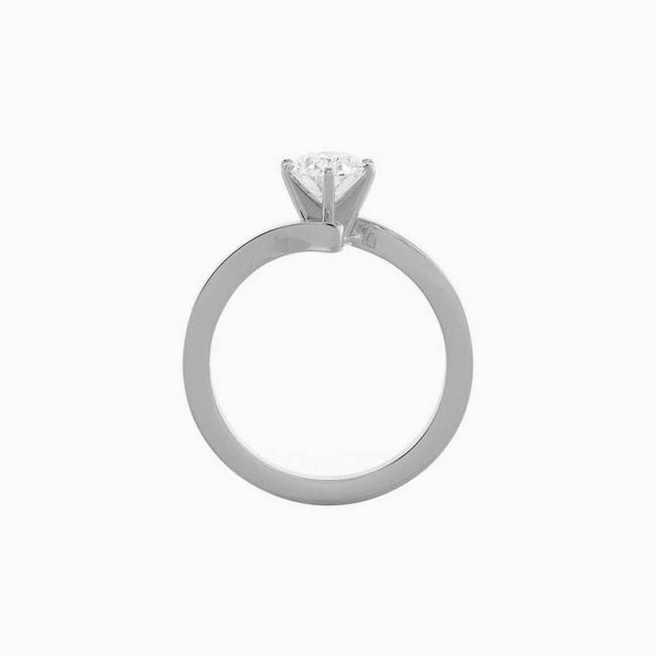 Solitaire Curved Diamond Engagement Ring