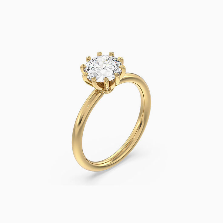 Claw Set Round Solitaire Lab Diamond Engagement Ring