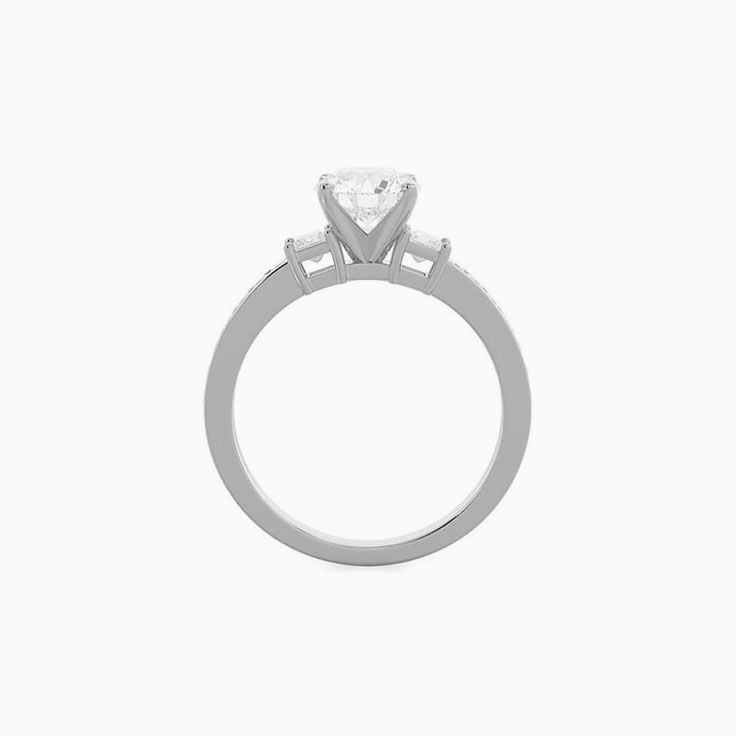 Princess And Round Lab Diamond Engagement Ring