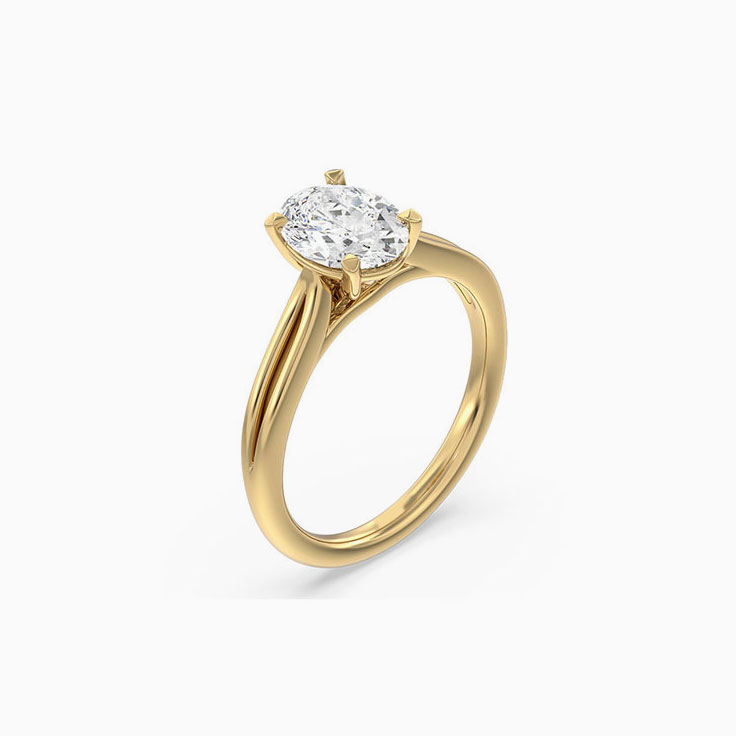 Lab Diamond Solitaire Oval Engagement Ring