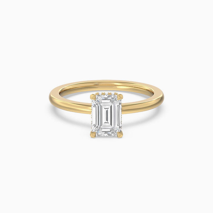 Lab Diamond Halo Solitaire Engagement Ring