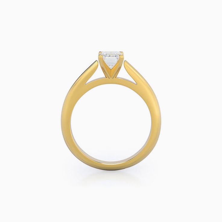 Lab Diamond Emerald Shaped Engagement Ring