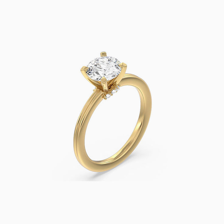 Classic Round Cut Lab Diamond Engagement Ring