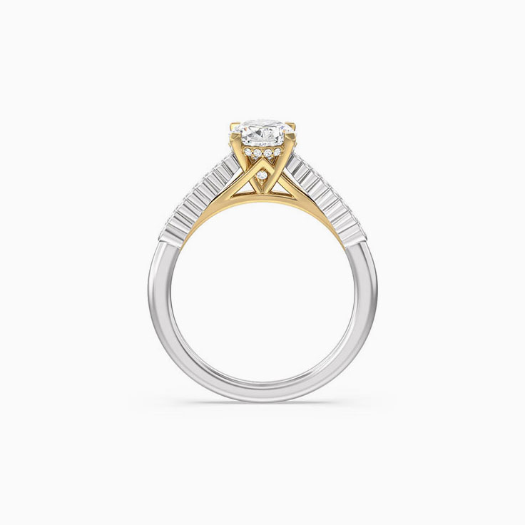 Cathedral Oval Lab Diamond Engagement Ring