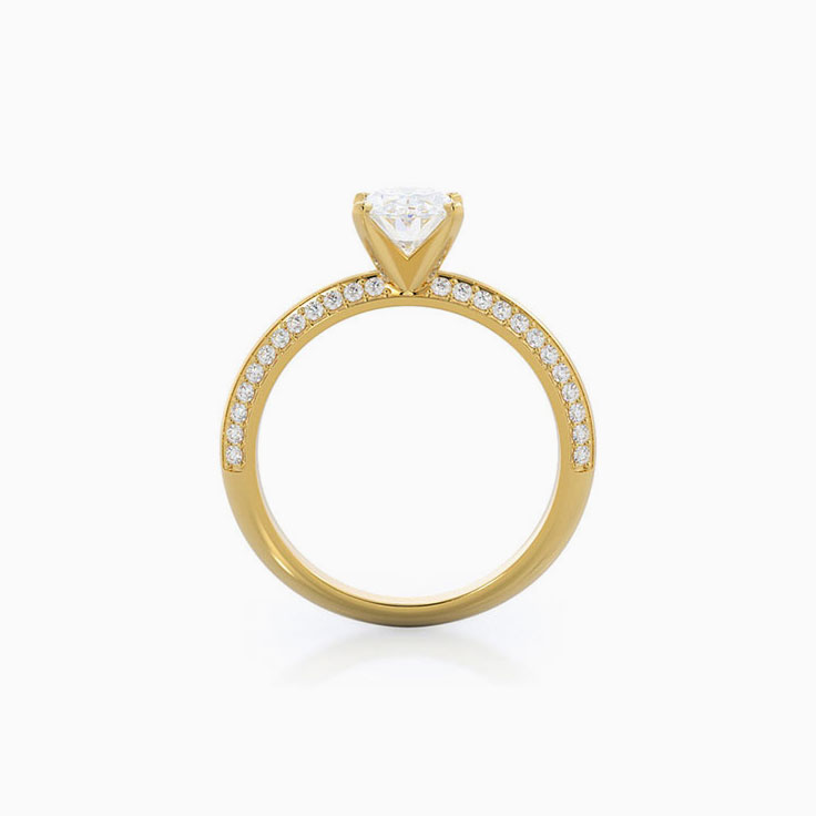 Lab Double Paved Diamond Engagement Ring