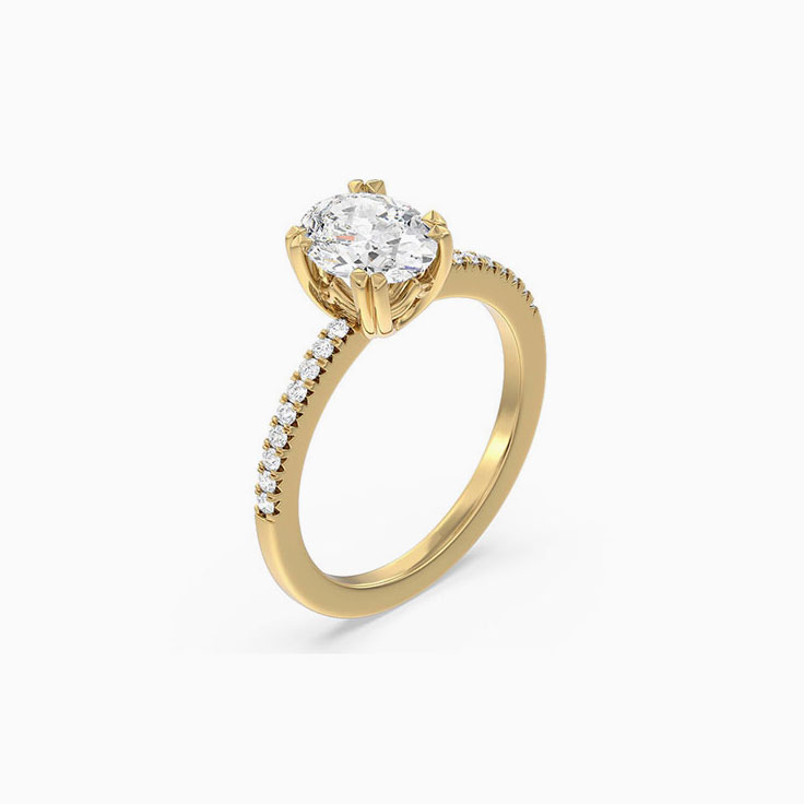 Dual Prong Lab Diamond Engagement Ring