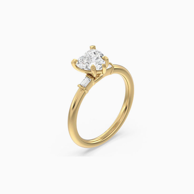 Lab Diamond Heart Cut Engagement Ring