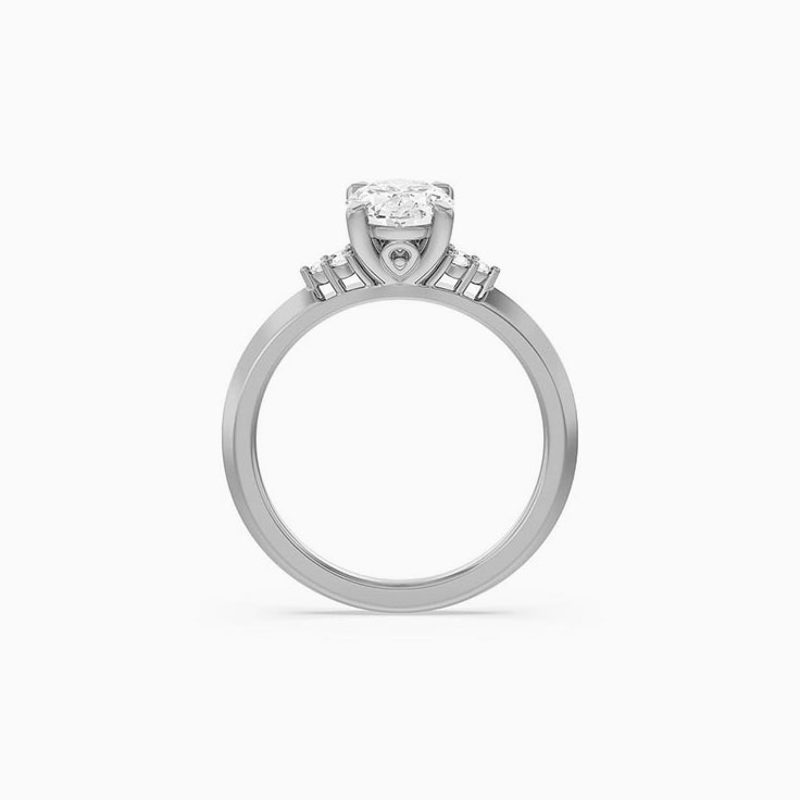 Lab Grown Sleek Edged Diamond Engagement Ring