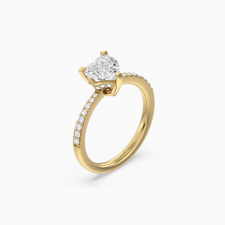 Lab Heart Shaped Diamond Engagement Ring