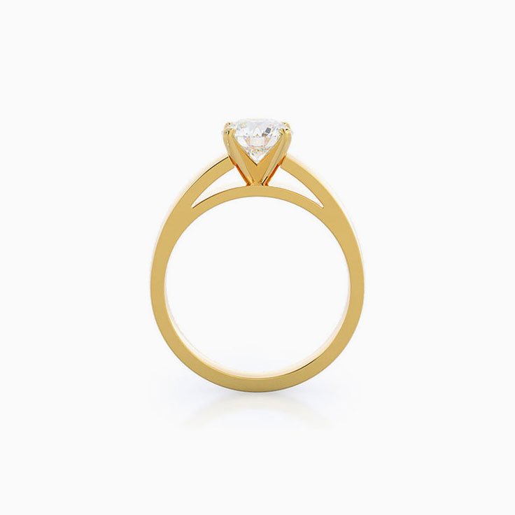 Round Cut Solitaire Lab Grown Diamond Engagement Ring