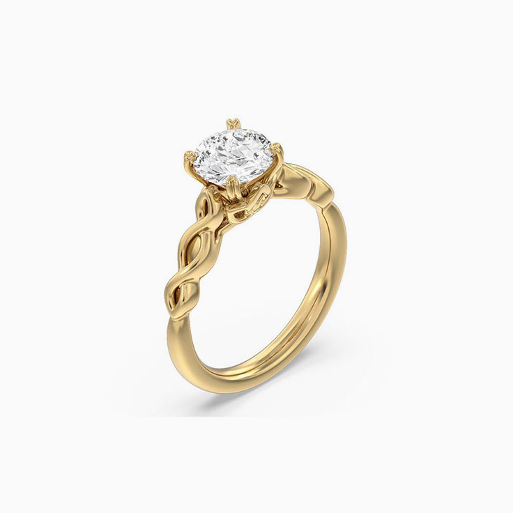 Lab Grown Cross Over Diamond Engagement Ring
