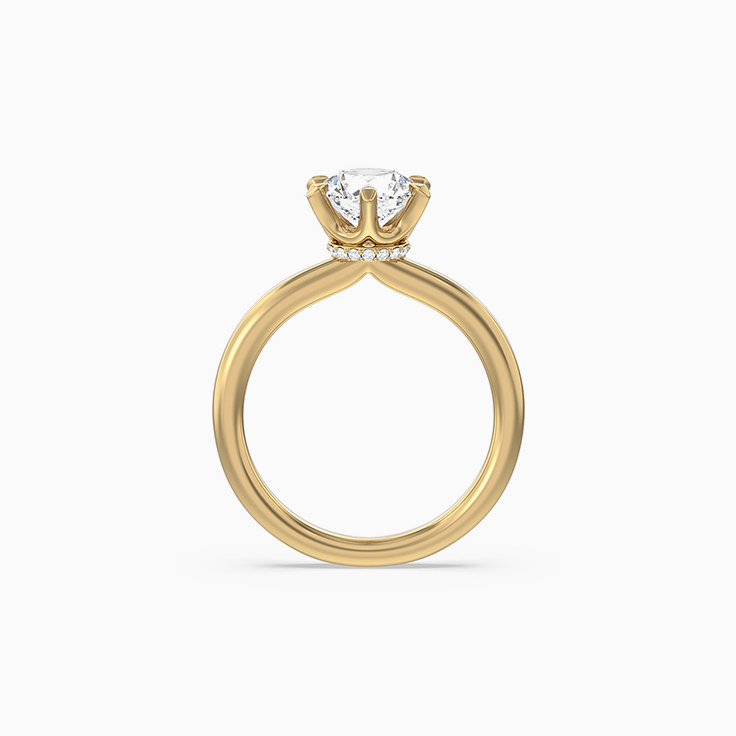 Claw set Halo Lab Diamond Engagement Ring