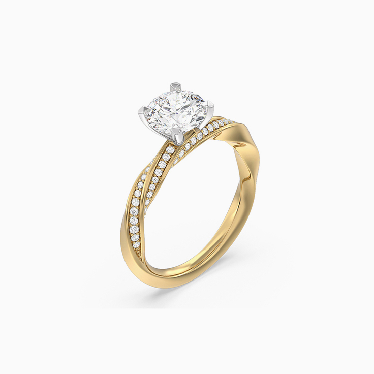 Diamond Twist Hidden Accent Engagement Ring