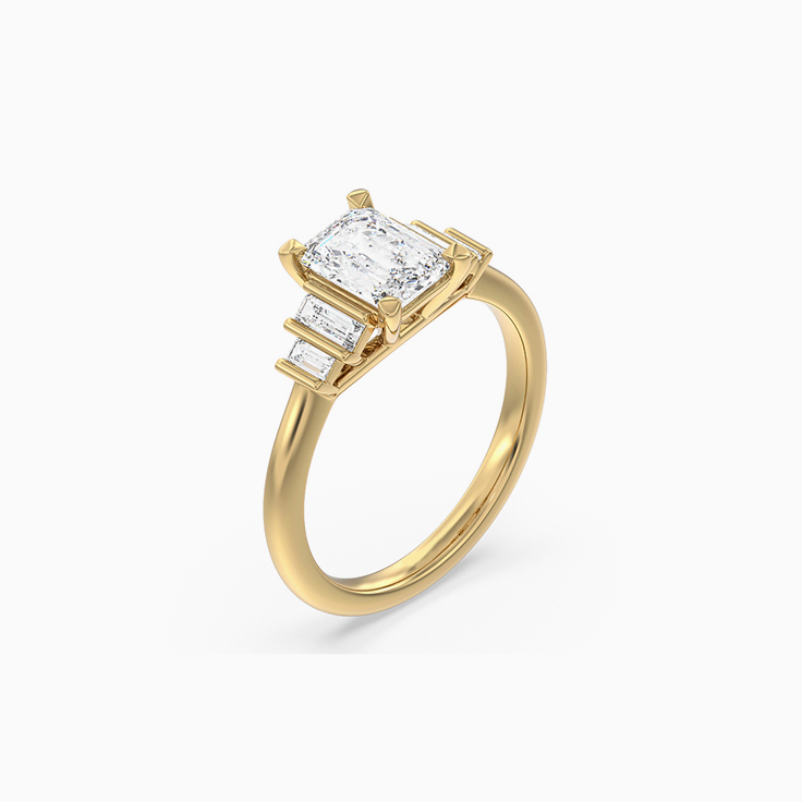 Emerald Lab Diamonds Engagement Ring