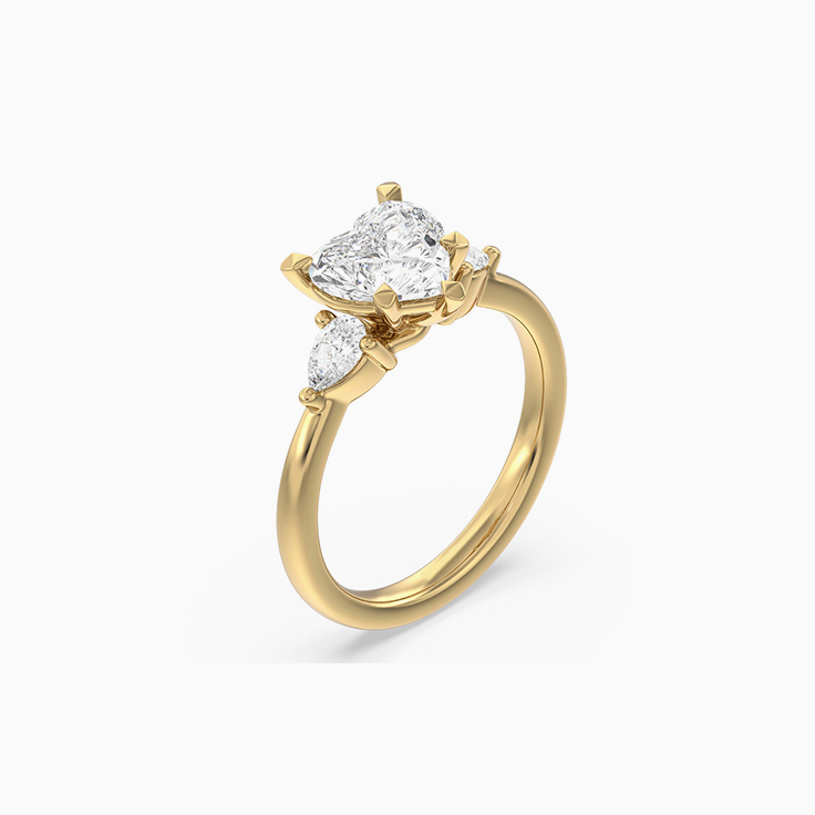 Heart And Pear Lab Diamond Engagement Ring