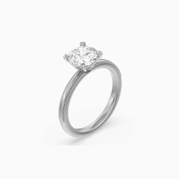 Claw Set Round Lab Diamond Engagement Ring