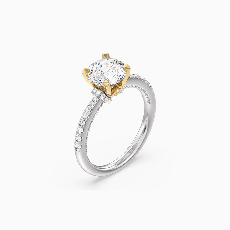 Half Eternity Lab Grown Diamond Engagement Ring