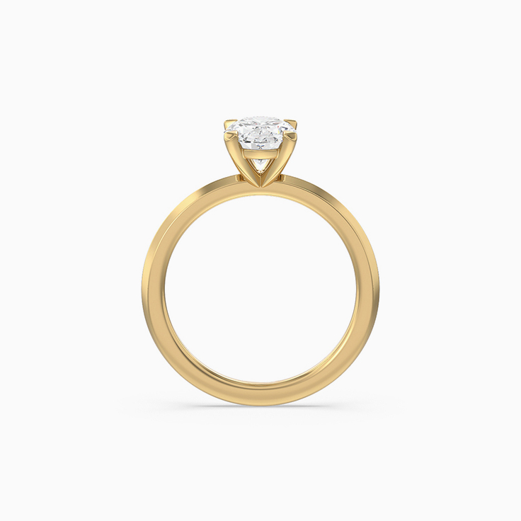Oval Lab Diamond Knife Edge Engagement Ring