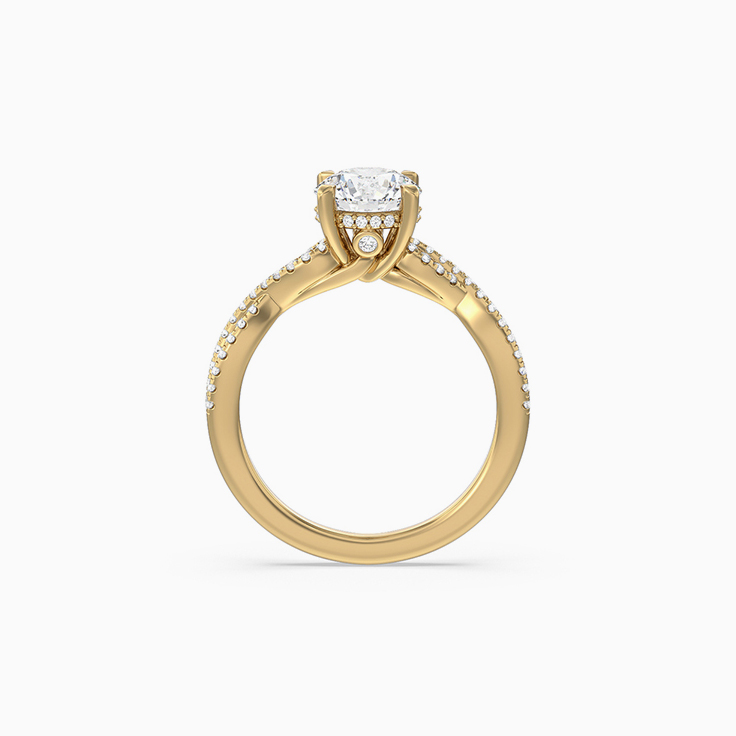 Lab Grown Lace Round Diamond Engagement Ring