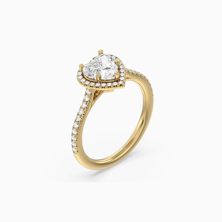 Lab Grown Heart Shape Diamond Engagement Ring